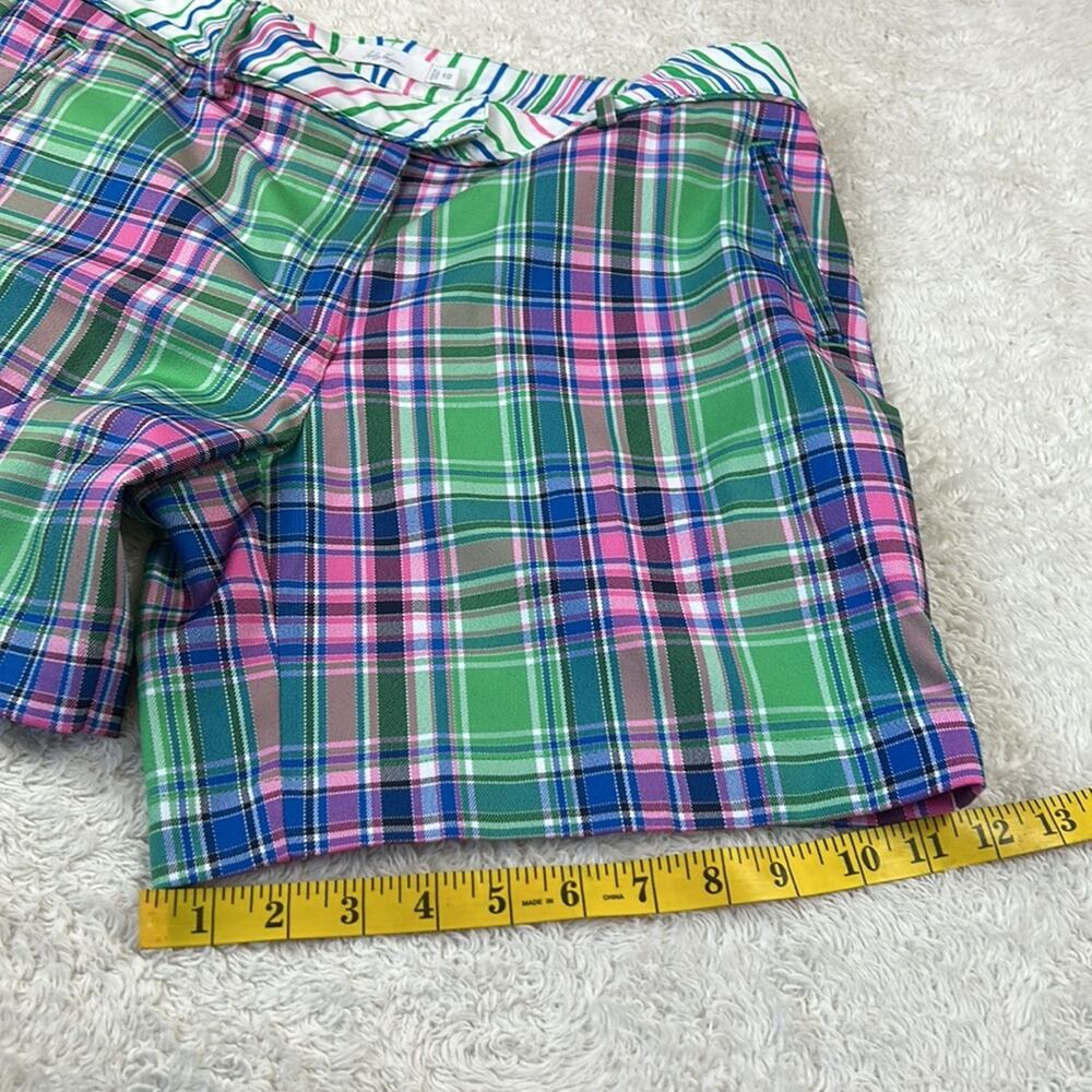 Lady Hagen pink and green plaid‎ golf shorts, size 10 - Picture 4 of 9